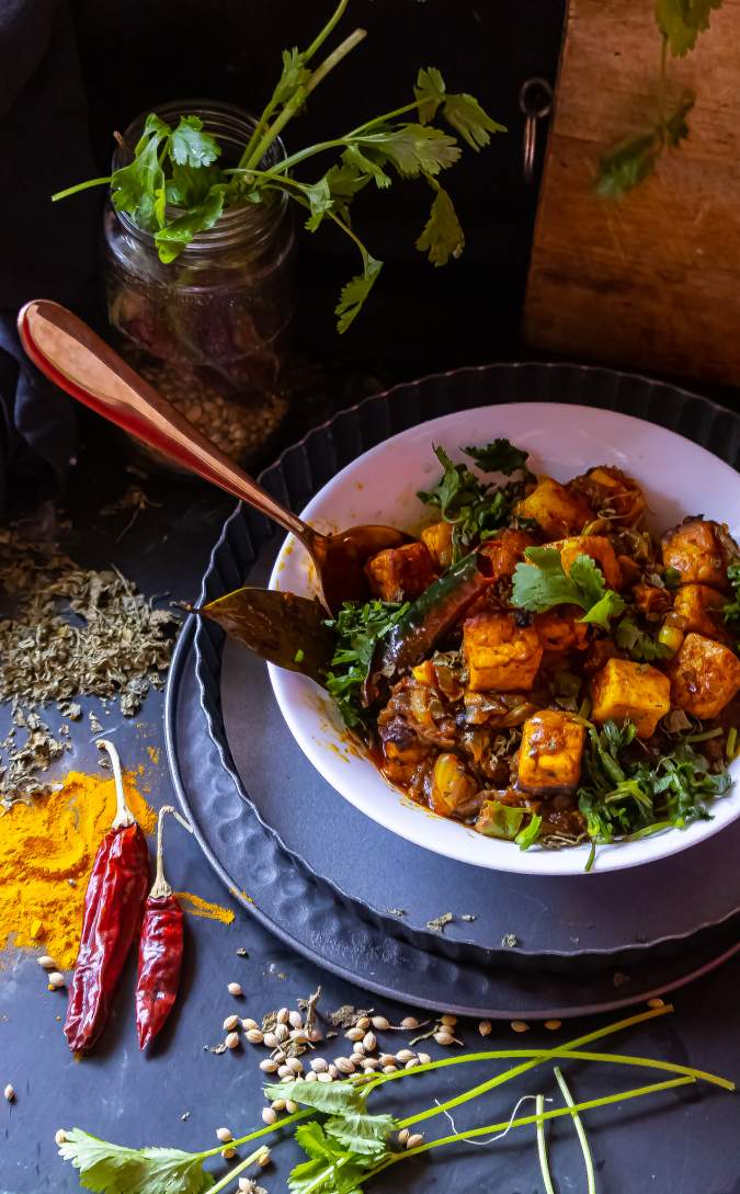 Paneer Masala Dhaba Style on a table