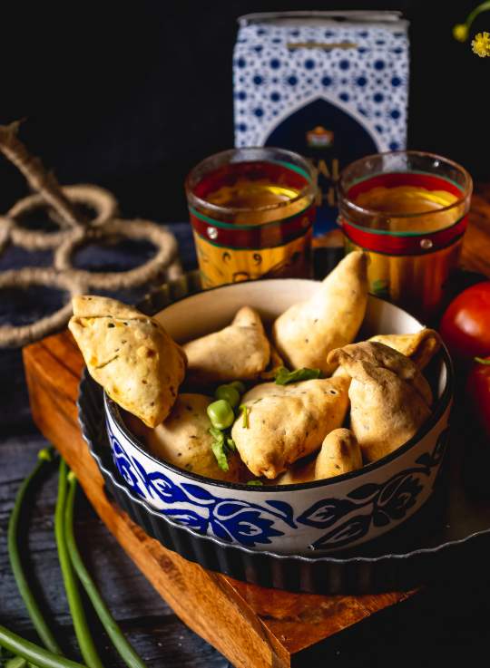 Easy Samosa Recipe in Air Fryer with tea
